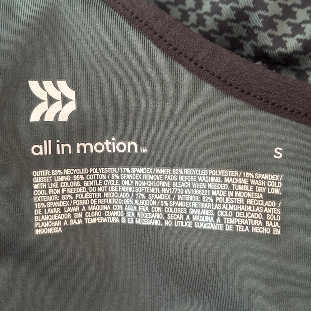 All in Motion Tennis Dress Women S Green Houndstooth Racerback Sporty Golf Mini - Picture 4 of 9